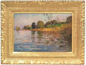 Koester, Alexander. Lakeside With Reed by Alexander Max Koester