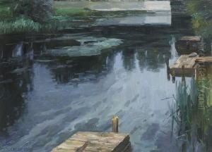 Am Ufer Eines Weihers. by Alexander Max Koester