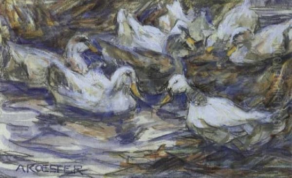 Sechs Enten Im Schilf - view 1