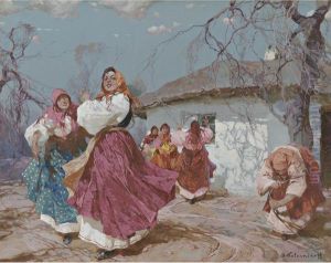 Dancing Peasant Women by Stepan Feodorovich Kolesnikov