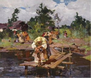 Peasants By A Lake