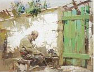 Seated Peasant by Stepan Feodorovich Kolesnikov