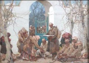 Les Mendiants A La Porte De L'eglise