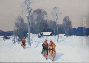 A Winter Landscape With Figures