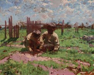 Boys At Play by Stepan Feodorovich Kolesnikov