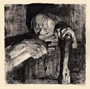 "beim Dengeln" by Kathe Kollwitz