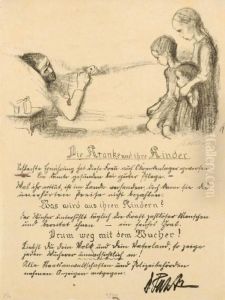 Die Kranke Undihre Kinder by Kathe Kollwitz