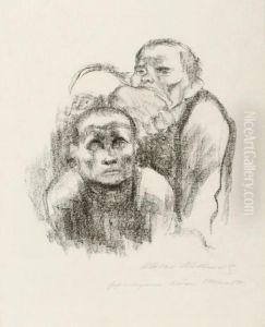 Gefangene,musik Horend by Kathe Kollwitz