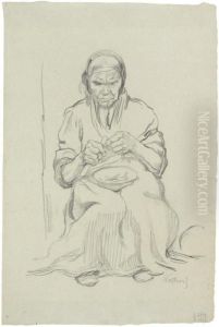 Sitzende Alte Frau