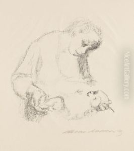 Junge Mutter Mit Saugling.. by Kathe Kollwitz