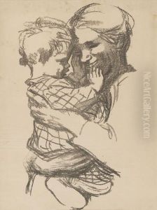 Mutter Mit Kind Auf Dem Arm by Kathe Kollwitz