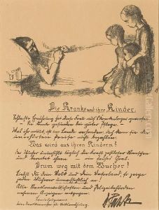 Die Kranke Und Ihre Kinder, From Dreiflugblatter Gegen Den Wucher by Kathe Kollwitz