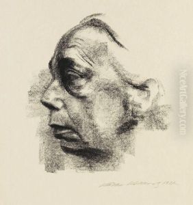 Selbstbildnis Im Profil. by Kathe Kollwitz
