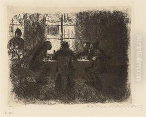 Vier Manner In Der Kneipe by Kathe Kollwitz