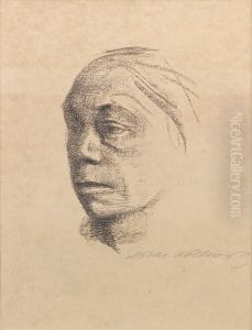 Small Self Portrait Looking To The Left by Kathe Kollwitz