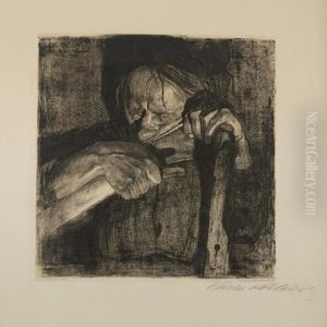 Beim Dengeln by Kathe Kollwitz