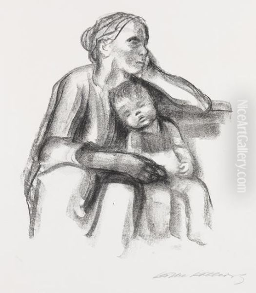 Arbeiterfrau Mit Schlafendem Jungen - view 1