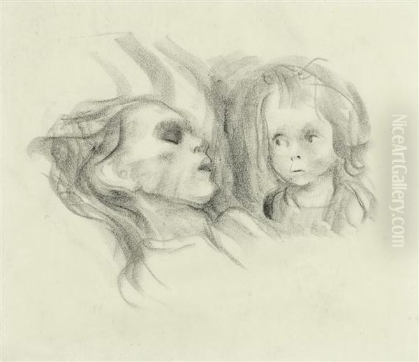 Child At The Bed Of A Sick Mother - view 1