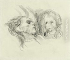 Child At The Bed Of A Sick Mother by Kathe Kollwitz