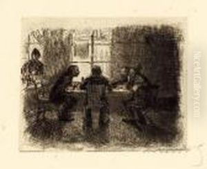Vier Manner In Der Kneipe by Kathe Kollwitz