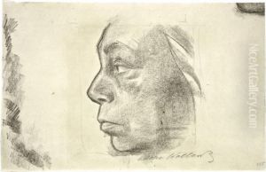Selbstportrait Im Profil by Kathe Kollwitz