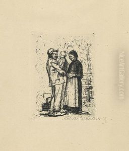 Begrussung. by Kathe Kollwitz