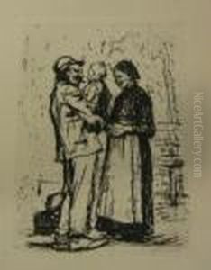 Begrussung. by Kathe Kollwitz