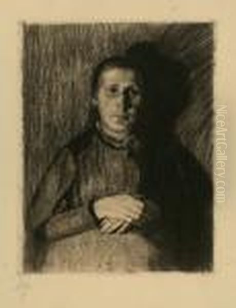 Frau Mit Ubereinandergelegten Handen - view 1