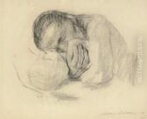 Frau Mit Totem Kind by Kathe Kollwitz