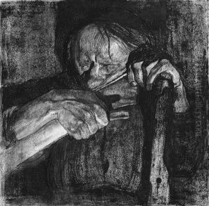 Beim Dengeln by Kathe Kollwitz