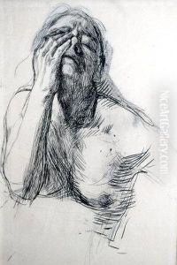 Unfinished Study Of A Woman With Her Head In One Hand by Kathe Kollwitz