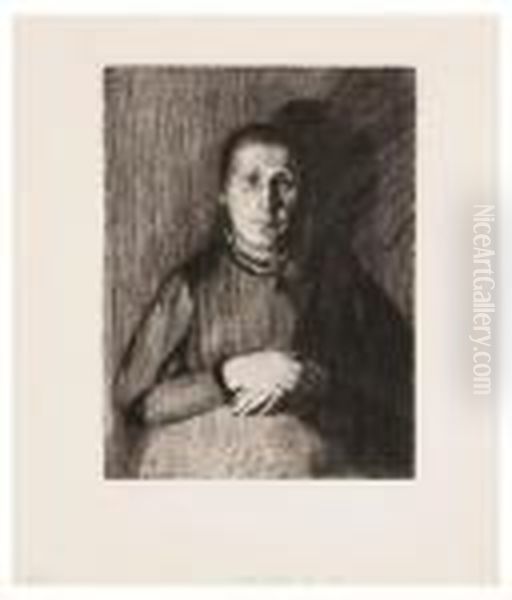 Frau Mit Ubereinandergelegten Handen - view 1