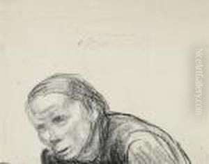 Frauenkopf Nachlinks by Kathe Kollwitz