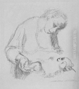 Junge Mutter Mit Saugling by Kathe Kollwitz