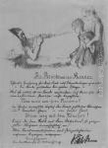 Die Kranke Und Ihre Kinder (flugblatt Gegen Den Wucher) by Kathe Kollwitz