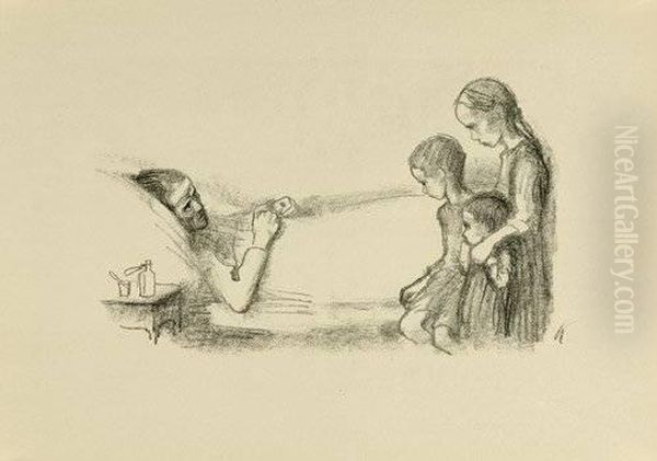 Lithographie Auf Chamoisfarbenem Butten - view 1