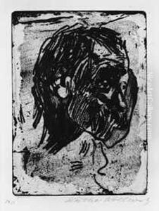 Mannerkopf Nach Rechts by Kathe Kollwitz