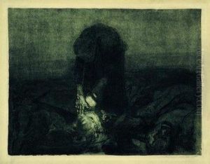 Schlachtfeld. 1907/1921. Etching, Aquatint And Silk-screening On Copperprint Paper by Kathe Kollwitz