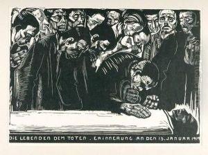 Gedenkblatt Fur Karl Liebknecht. by Kathe Kollwitz
