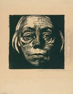Selbstbildnis Von Vorn. by Kathe Kollwitz