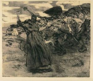 Losbruch. by Kathe Kollwitz