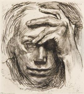 Selbstbildnis Mit Der Hand by Kathe Kollwitz