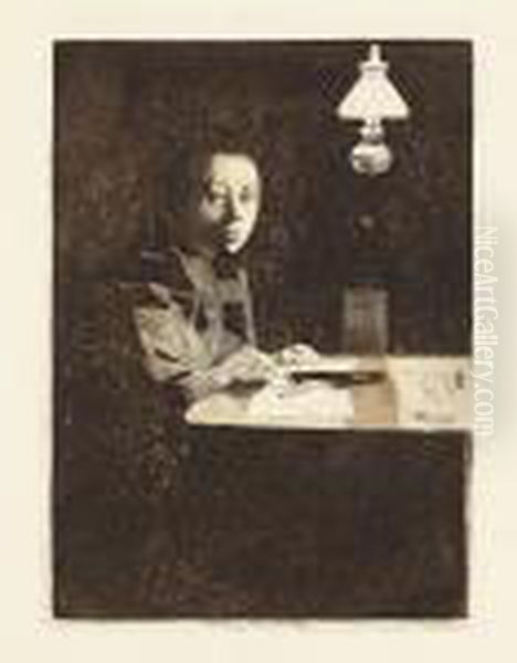 Selbstbildnis Am Tisch (endgultige Fassung) - view 1