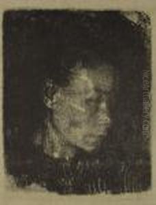Kopf Einer Arbeiterfrau Im Dreiviertelprofil Nach Rechts by Kathe Kollwitz