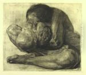 Frau Mit Totem Kind by Kathe Kollwitz