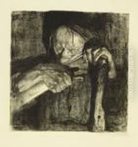 Beim Dengeln. Blatt 3 Aus Dem Zyklus <bauernkrieg> by Kathe Kollwitz