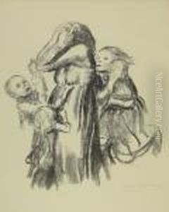 Gefallen. Verworfene Arbeit Zur Folge <krieg>, Zweite Fassung by Kathe Kollwitz