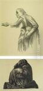 Frau Vertraut Sich Dem Tod An. Blatt 1 Der Folge <tod> by Kathe Kollwitz