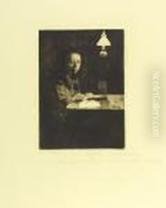 Selbstbildnis Am Tisch by Kathe Kollwitz