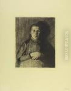Frau Mit Ubereinander Gelegten Handen. - Schwangere Frau by Kathe Kollwitz